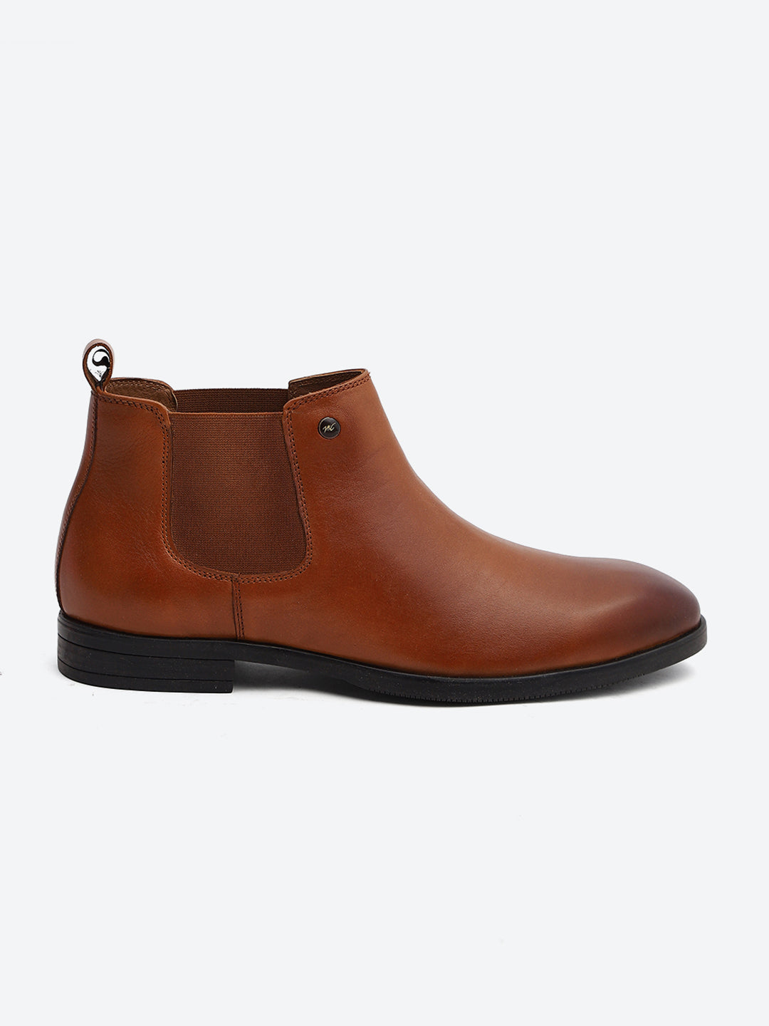 Monte Carlo Men's Tan Leather Chelsea Classic Slip-On Ankle Boots for Formal & Casual Wear