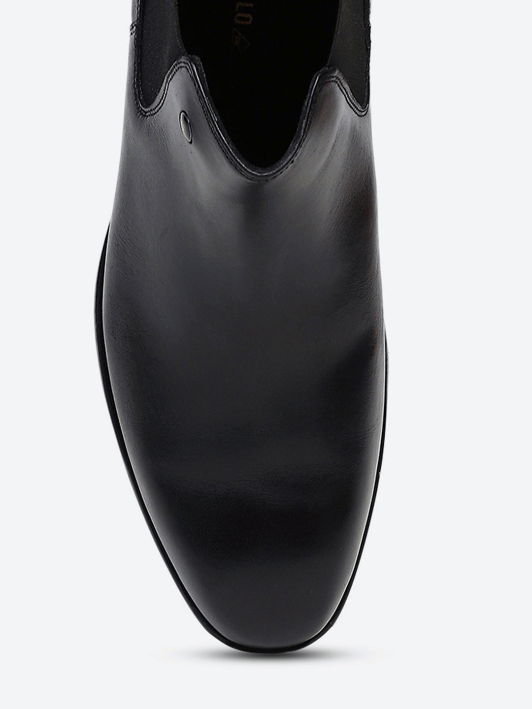 Men Black Elastic Genuine Leather Chelsea Boots