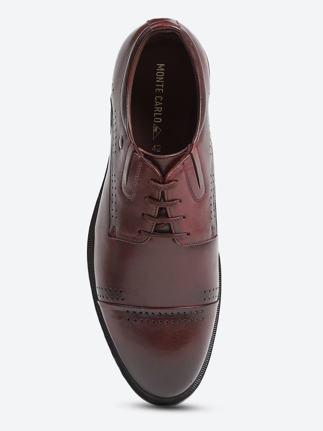 Men Brown Lace Up Genuine Leather Formal Derbys