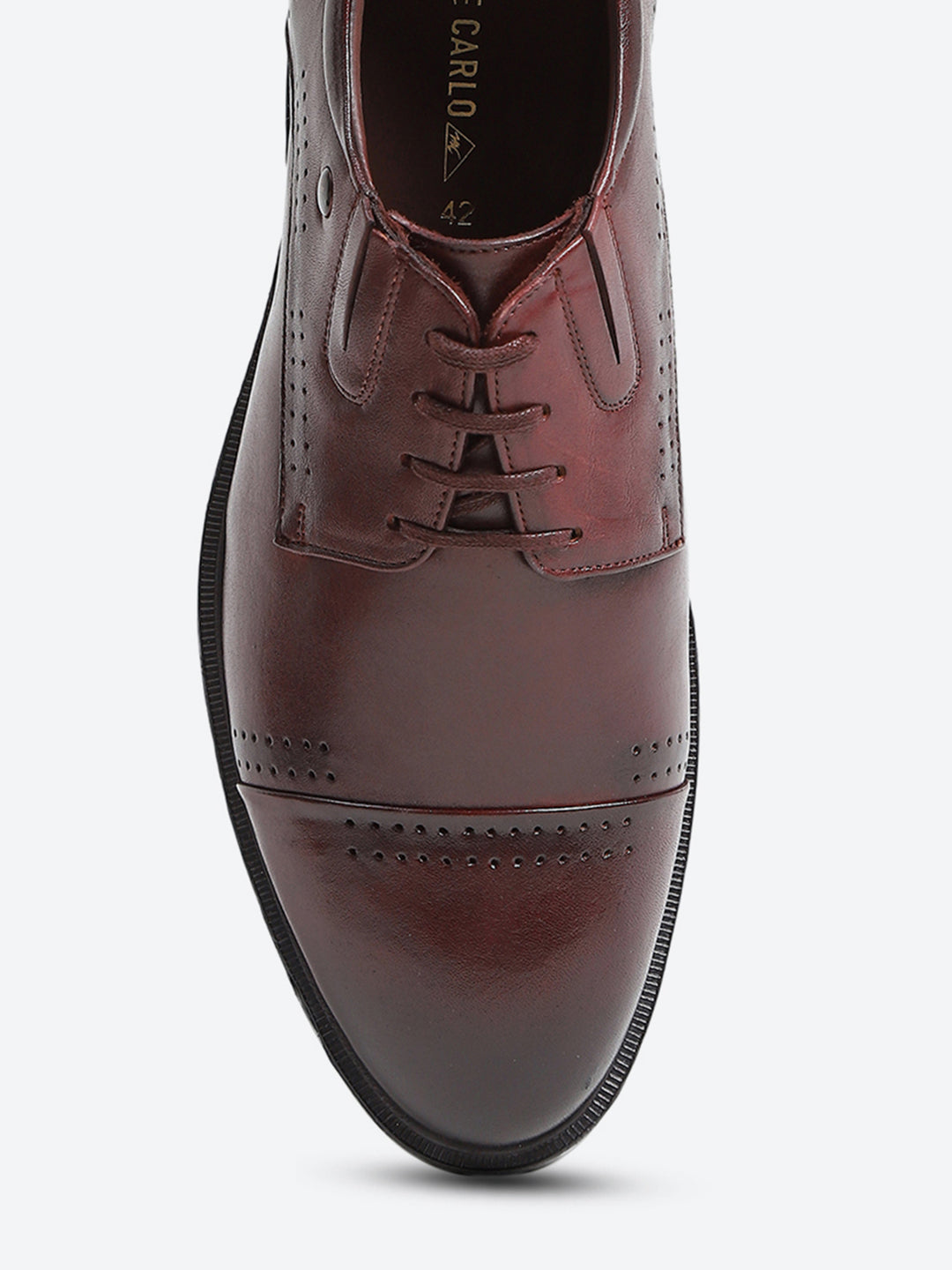 Men Brown Lace Up Genuine Leather Formal Derbys