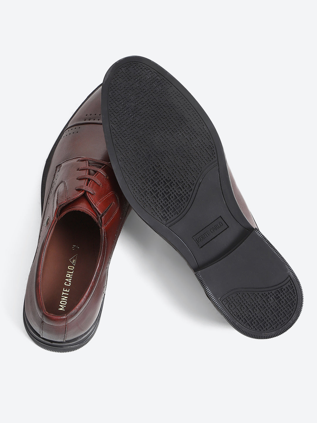 Men Brown Lace Up Genuine Leather Formal Derbys