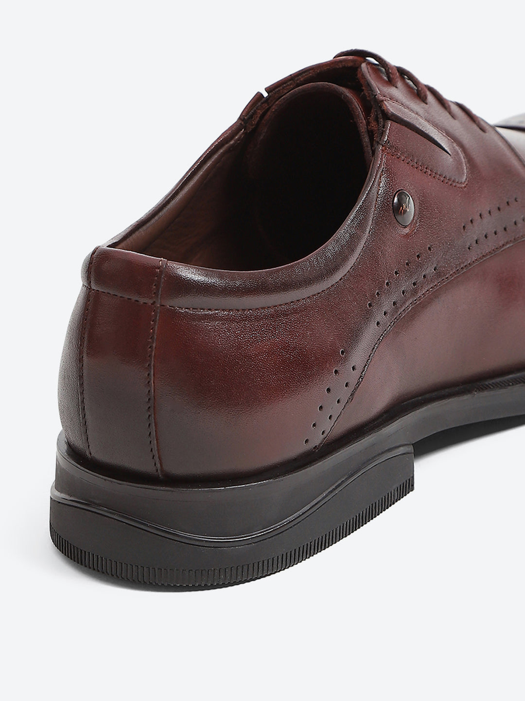 Men Brown Lace Up Genuine Leather Formal Derbys