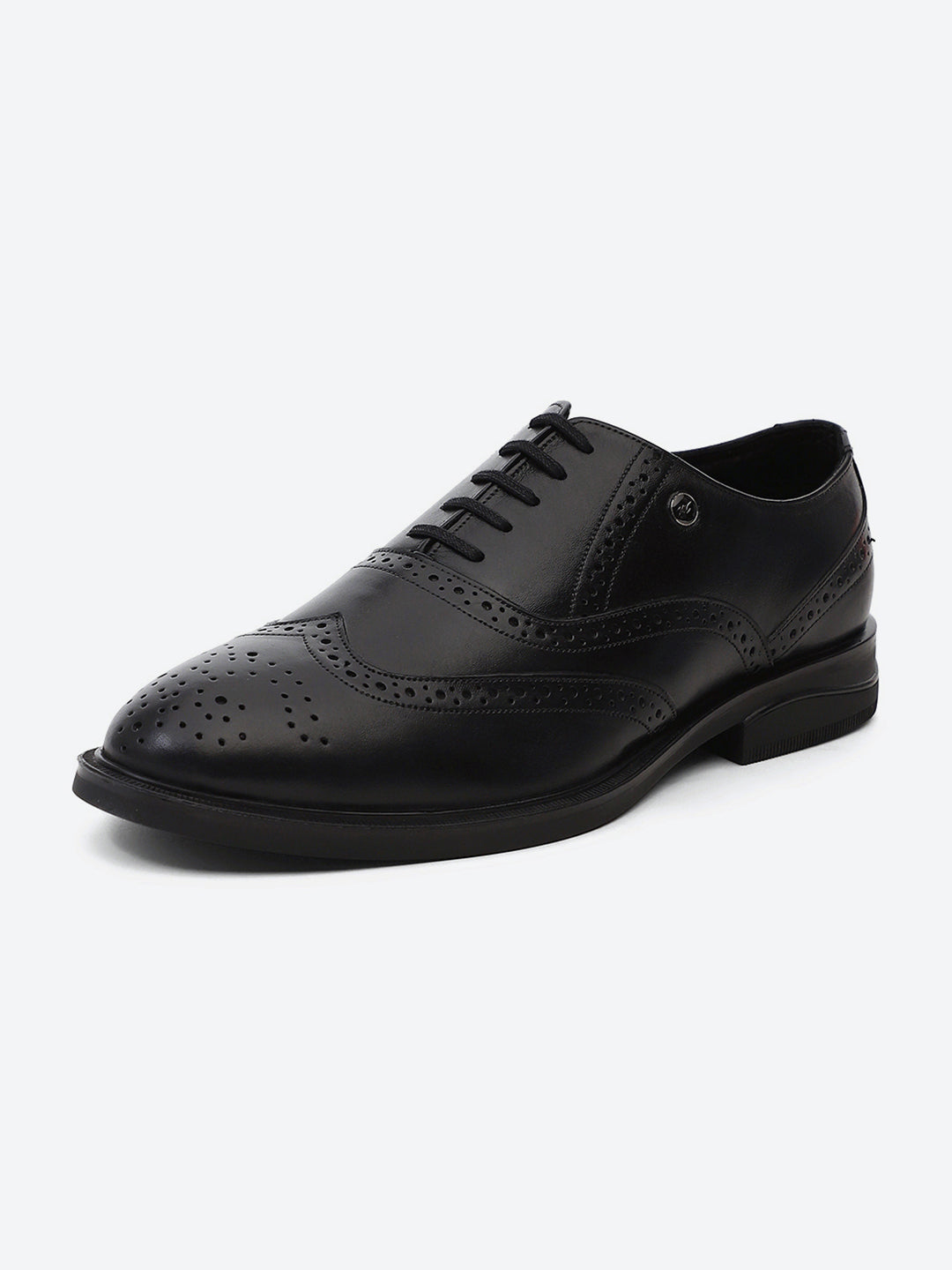 Men Black Lace Up Genuine Leather Formal Oxfords