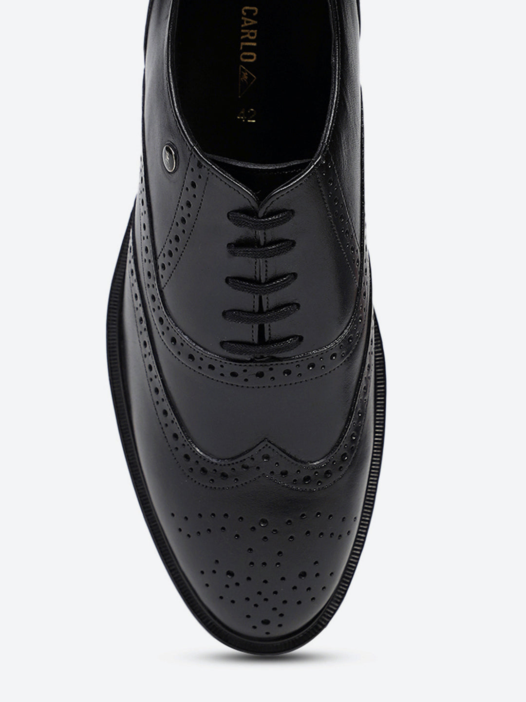 Men Black Lace Up Genuine Leather Formal Oxfords