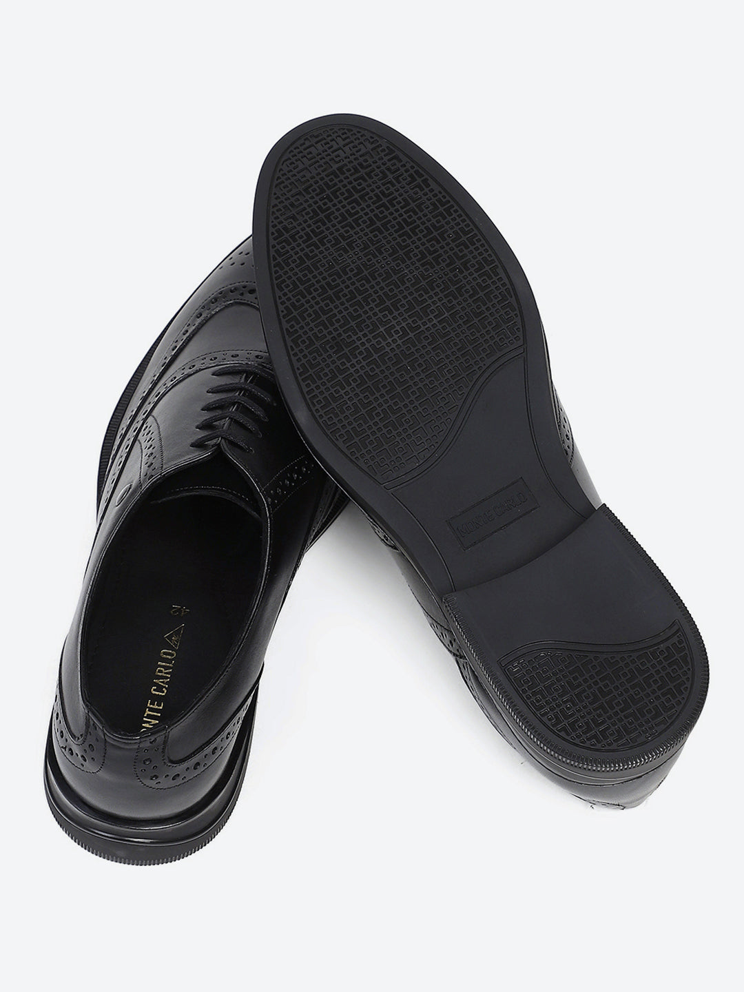 Men Black Lace Up Genuine Leather Formal Oxfords