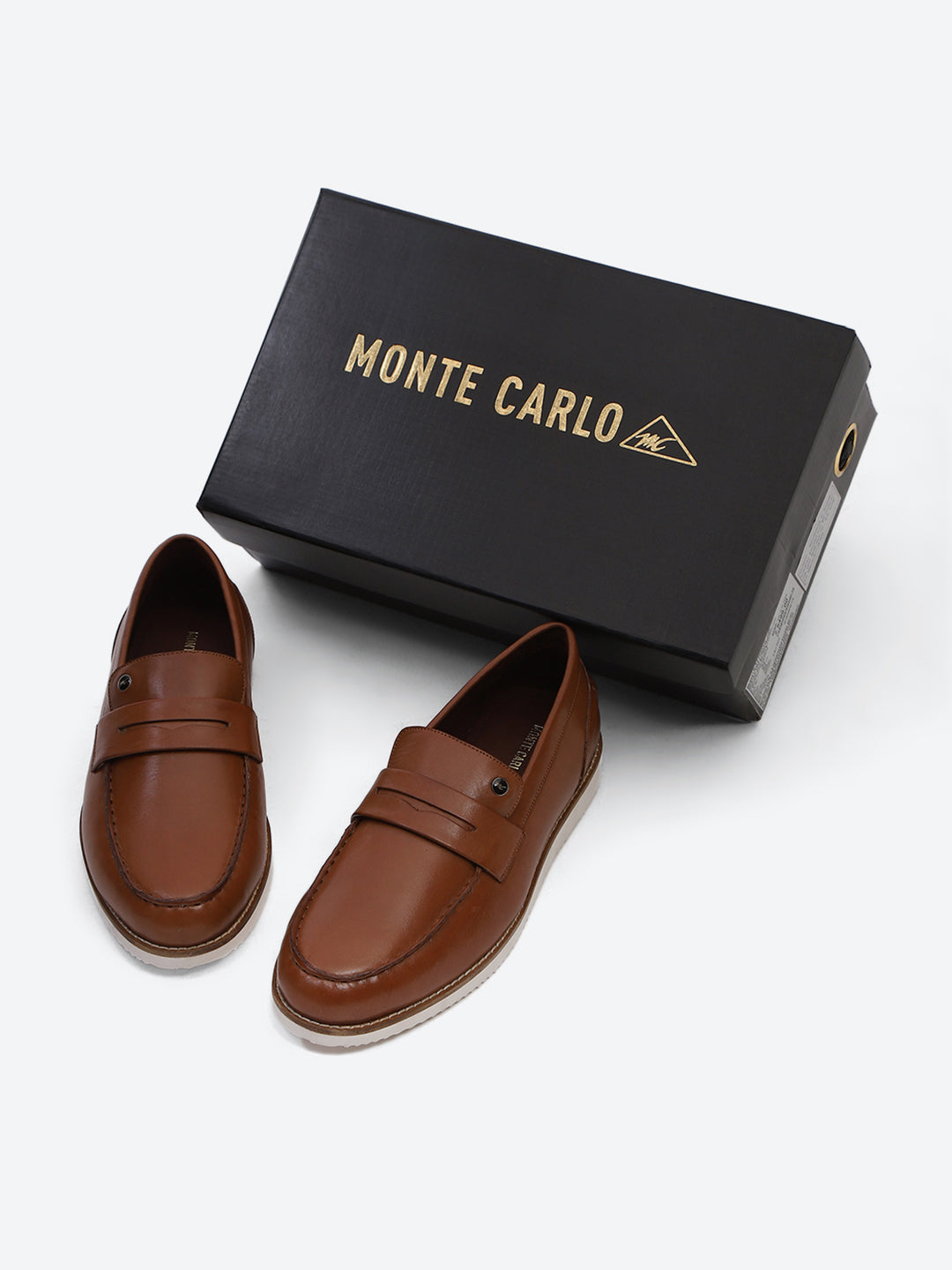 Men Tan Slip on Genuine Leather Penny Loafers