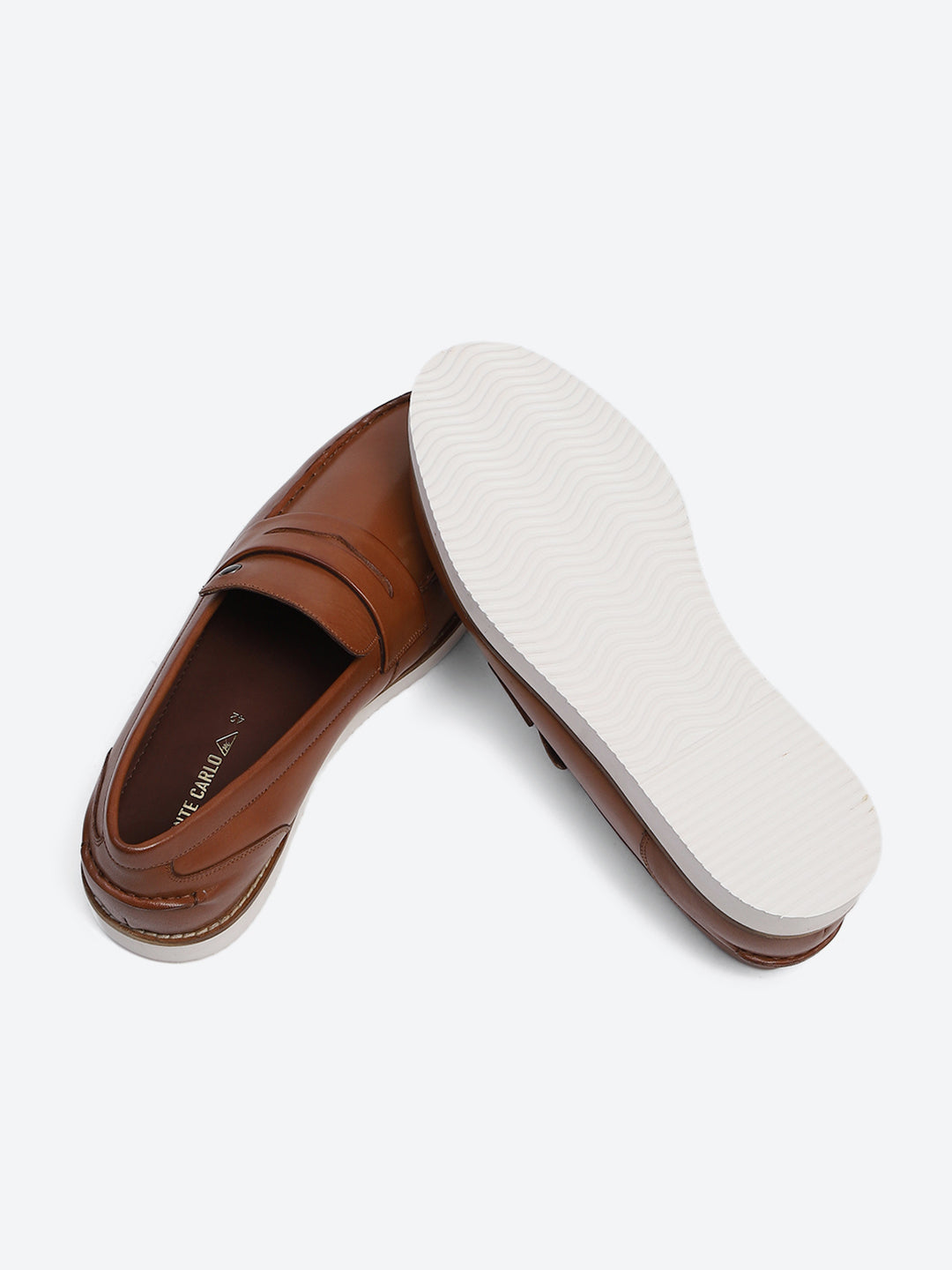 Men Tan Slip on Genuine Leather Penny Loafers