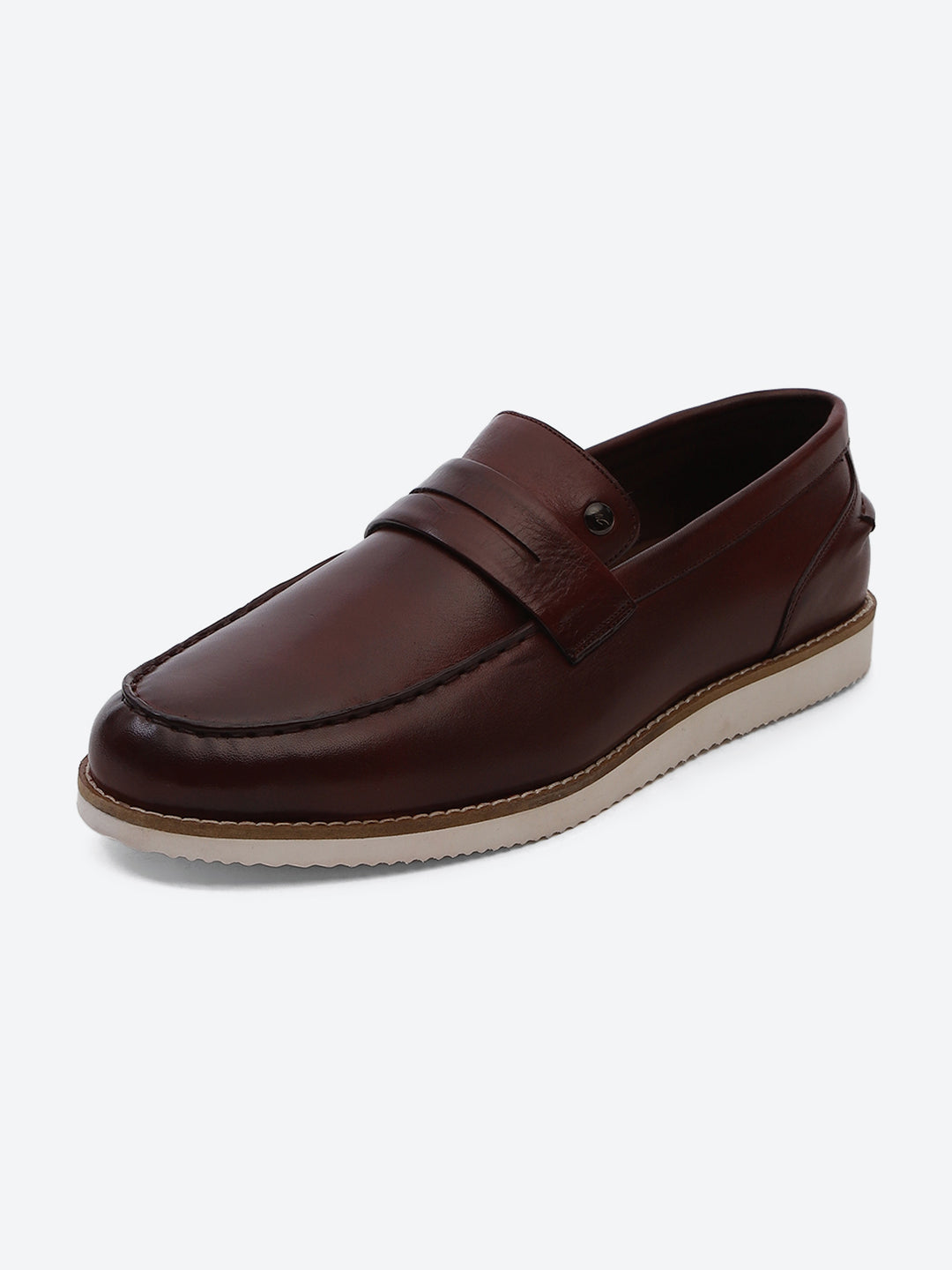 Men Cherry Slip on Genuine Leather Penny Loafers