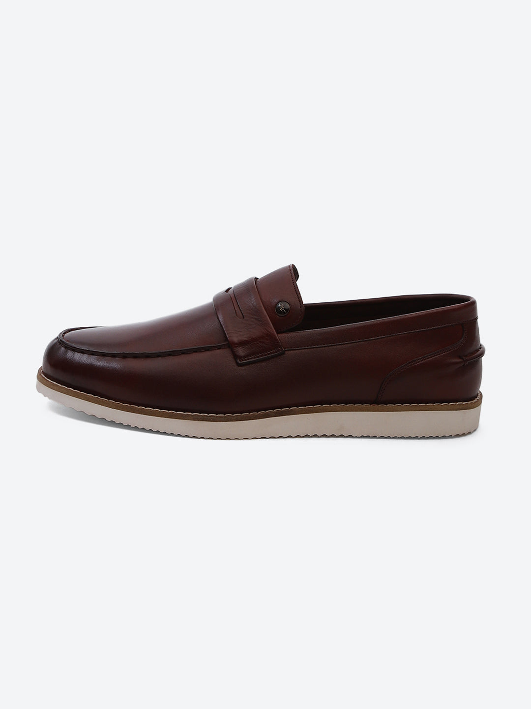 Men Cherry Slip on Genuine Leather Penny Loafers