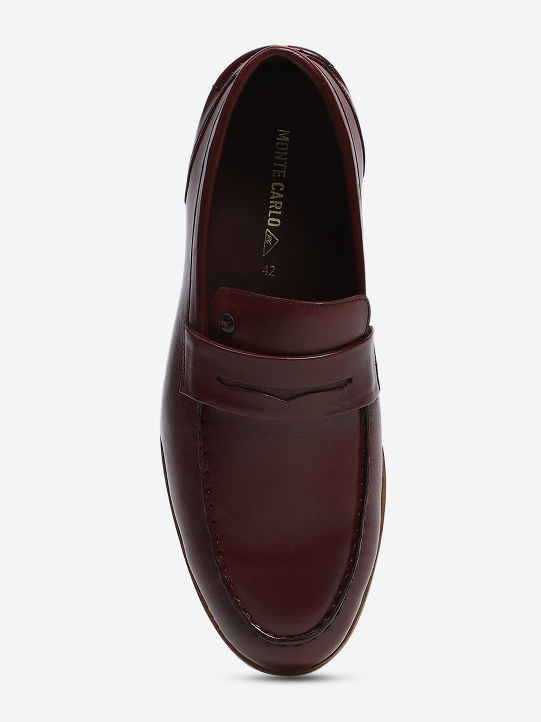 Men Cherry Slip on Genuine Leather Penny Loafers