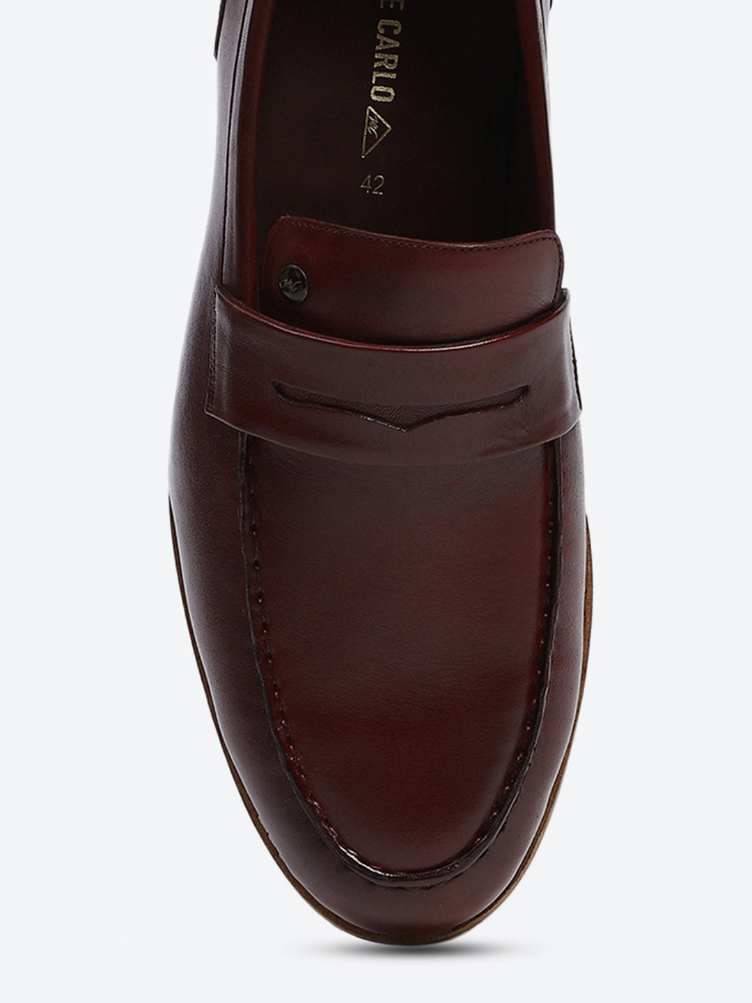 Men Cherry Slip on Genuine Leather Penny Loafers