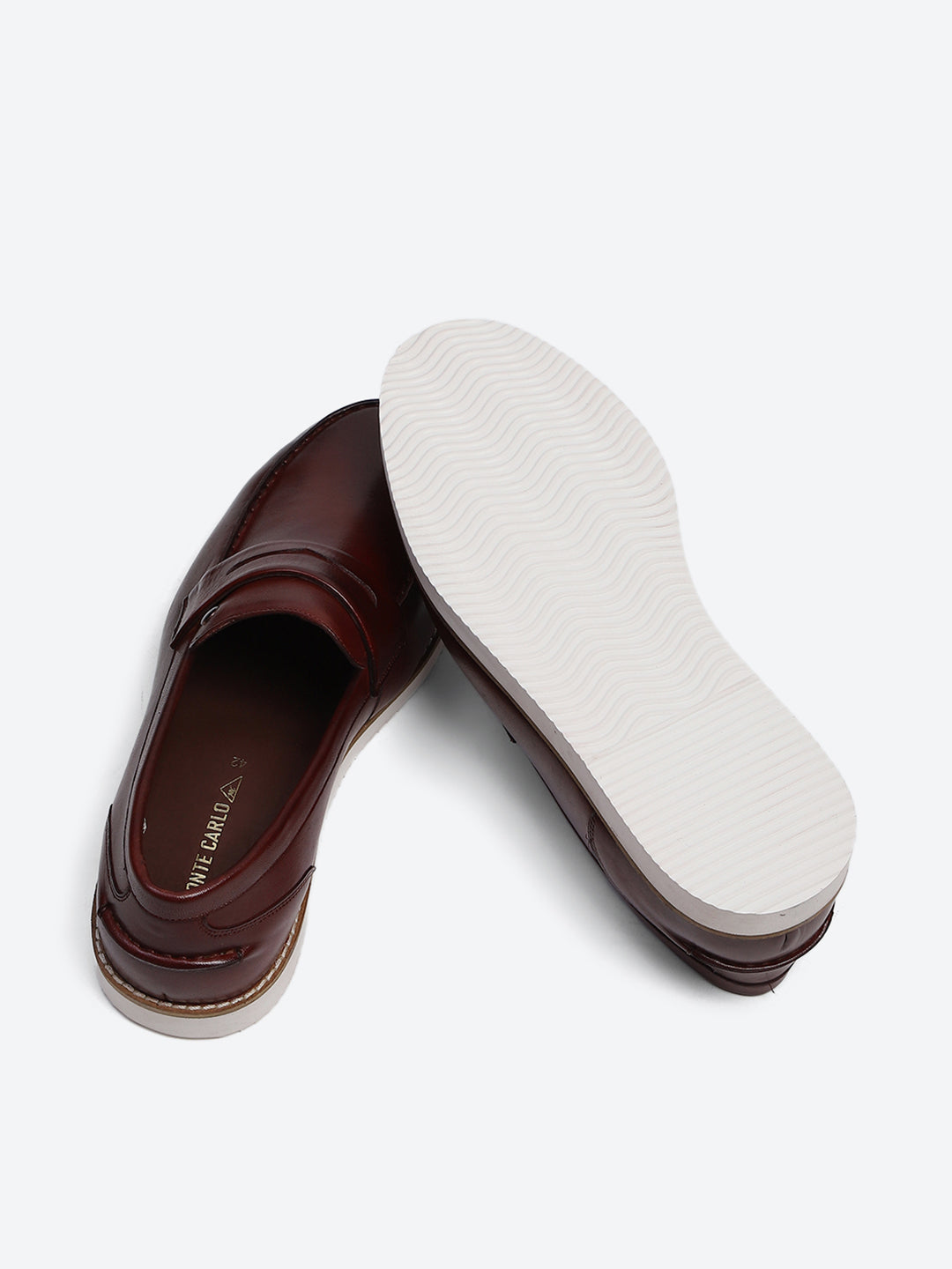 Men Cherry Slip on Genuine Leather Penny Loafers