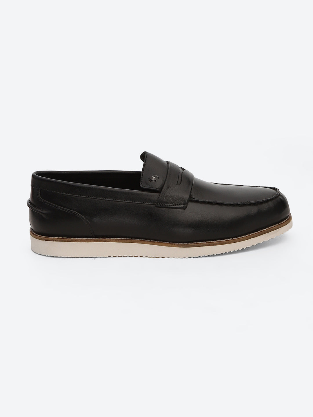 Men Black Slip on Genuine Leather Penny Loafers