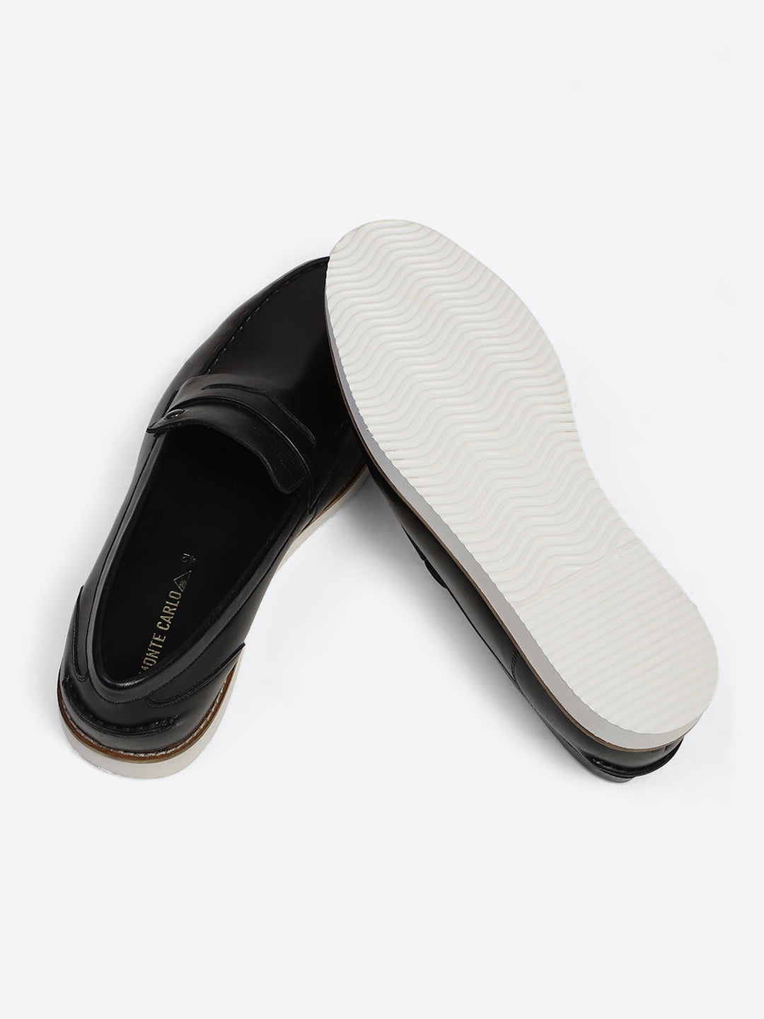 Men Black Slip on Genuine Leather Penny Loafers