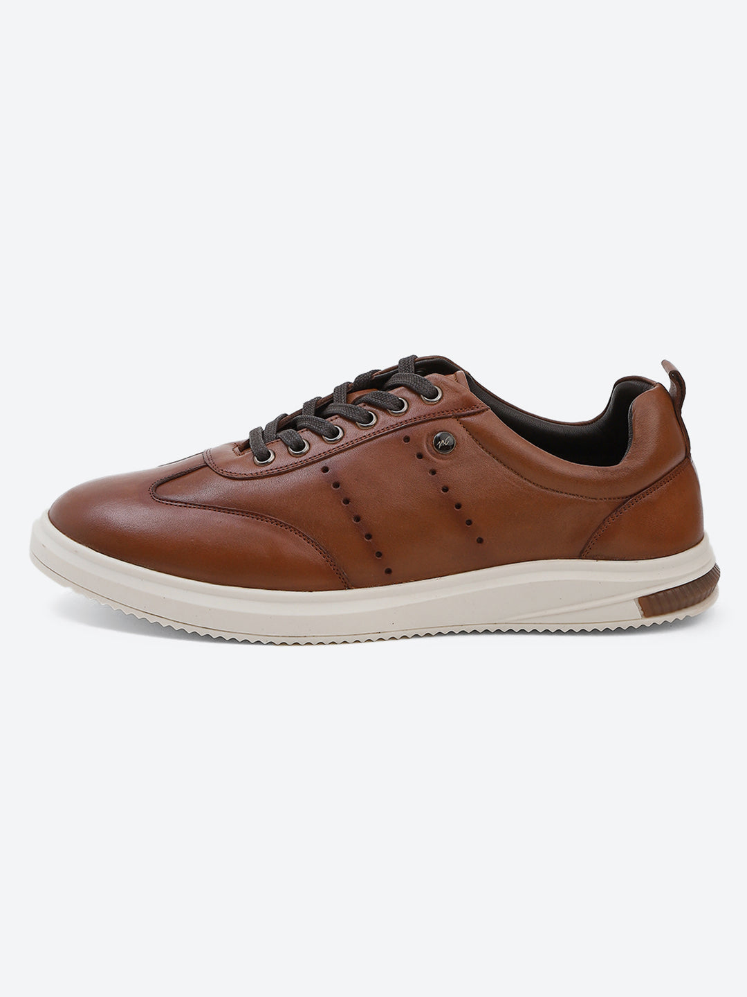 Men Tan Lace Up Genuine Leather Casual Shoes