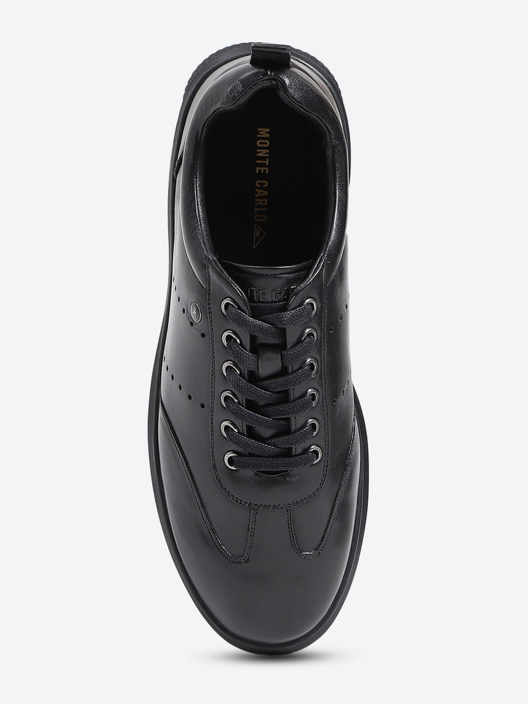 Men Black Lace Up Genuine Leather Casual Shoes