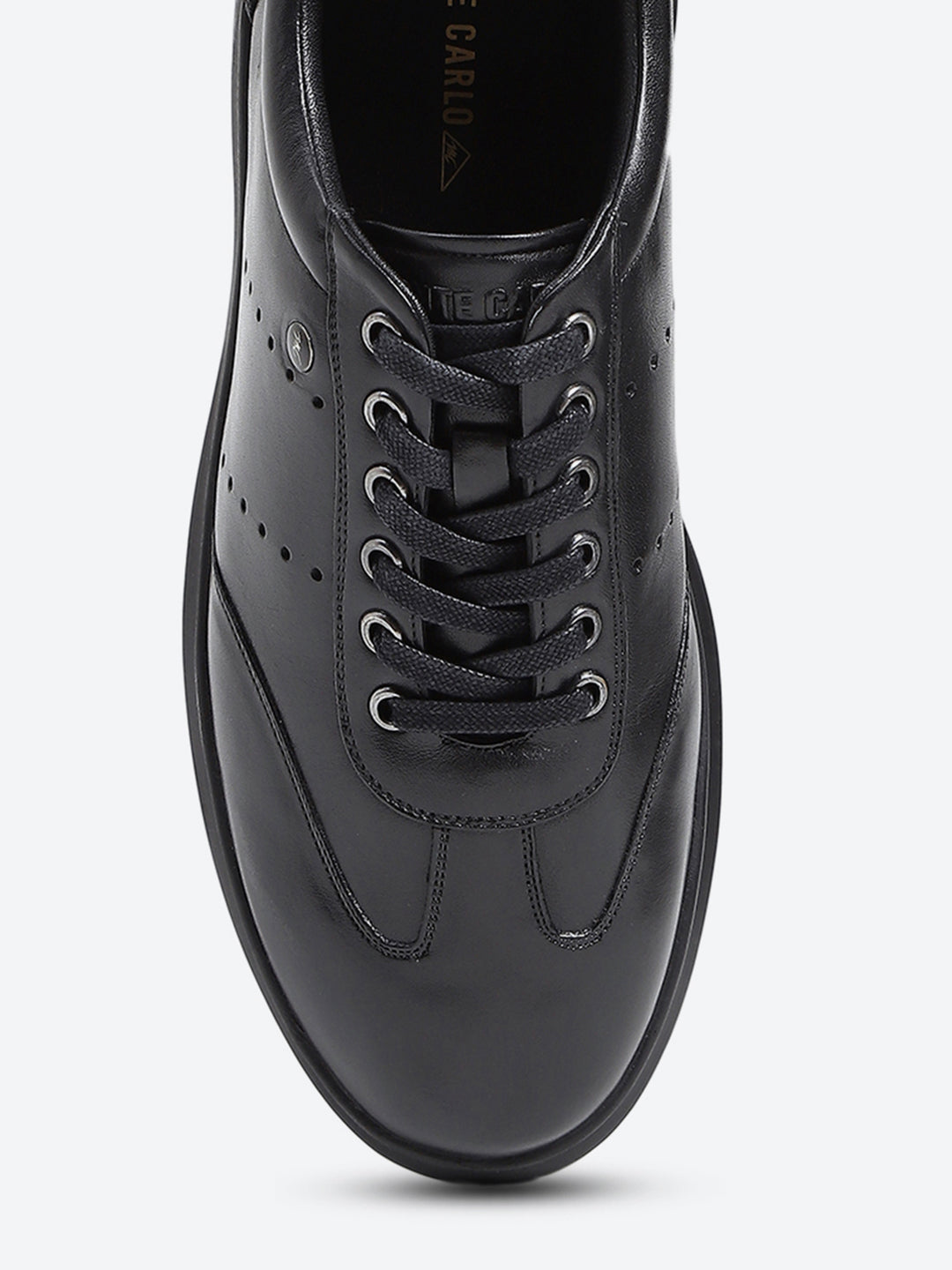 Men Black Lace Up Genuine Leather Casual Shoes