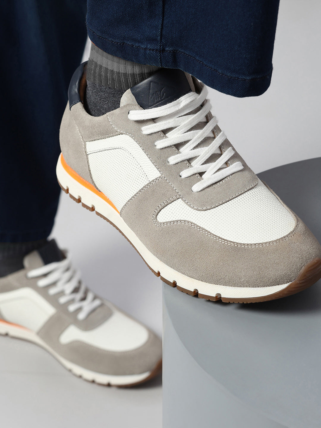 Monte Carlo White Leather Lace-Up Sneakers for Men