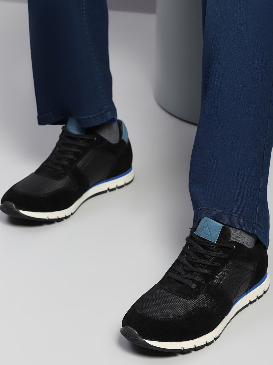 Monte Carlo Black Leather Lace-Up Sneakers for Men