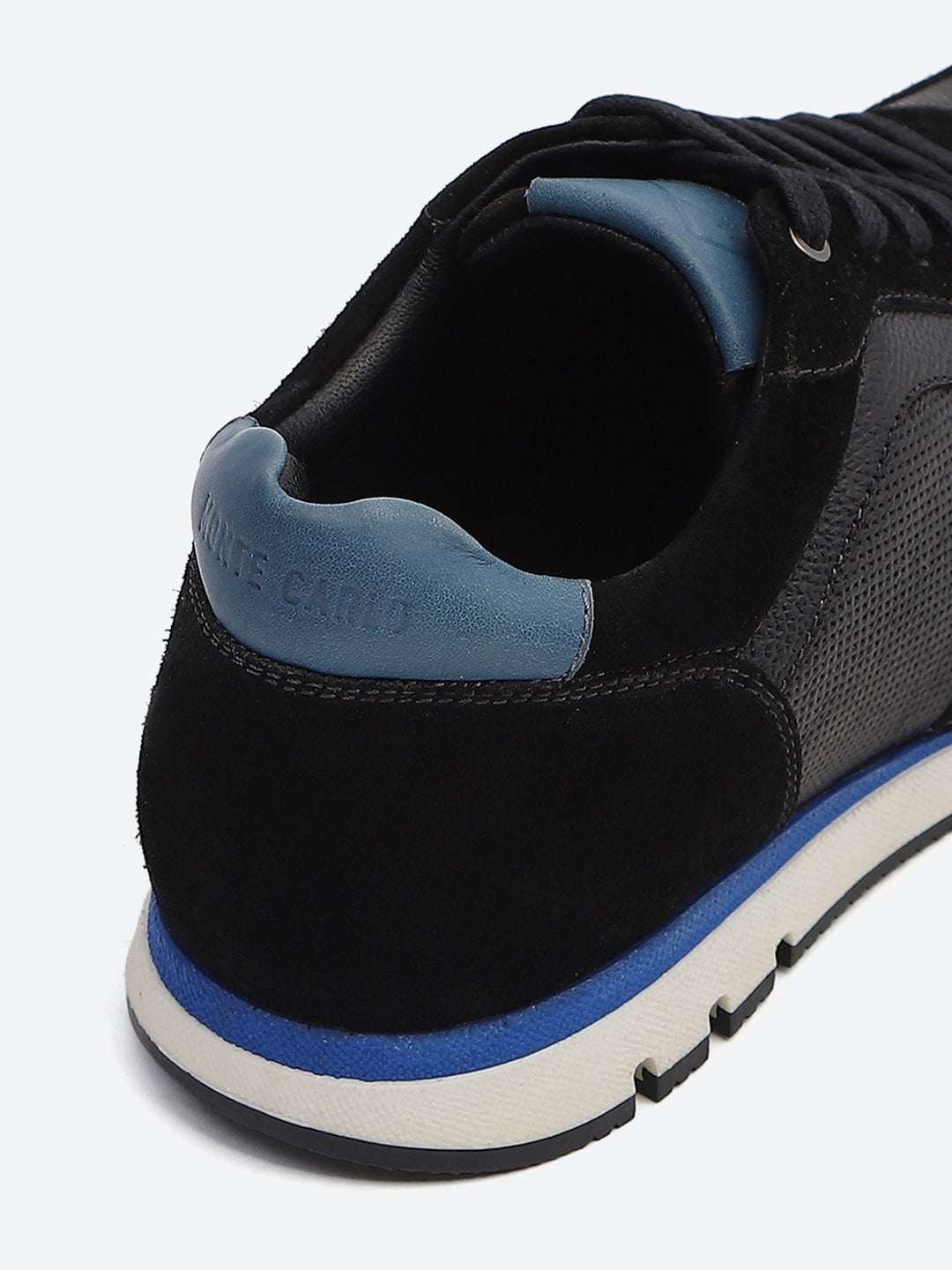 Monte Carlo Black Leather Lace-Up Sneakers for Men