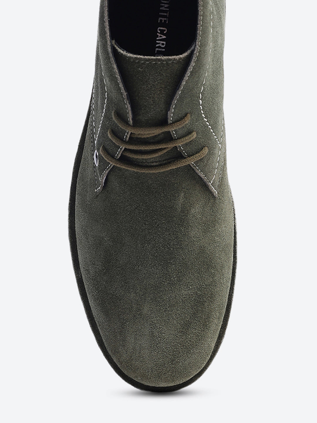 Men Olive Lace Up Genuine Leather Chukka Boots