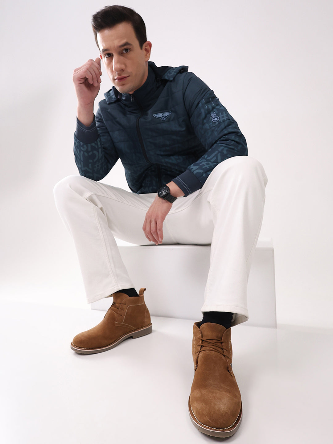 Men Tan Lace Up Genuine Leather Chukka Boots