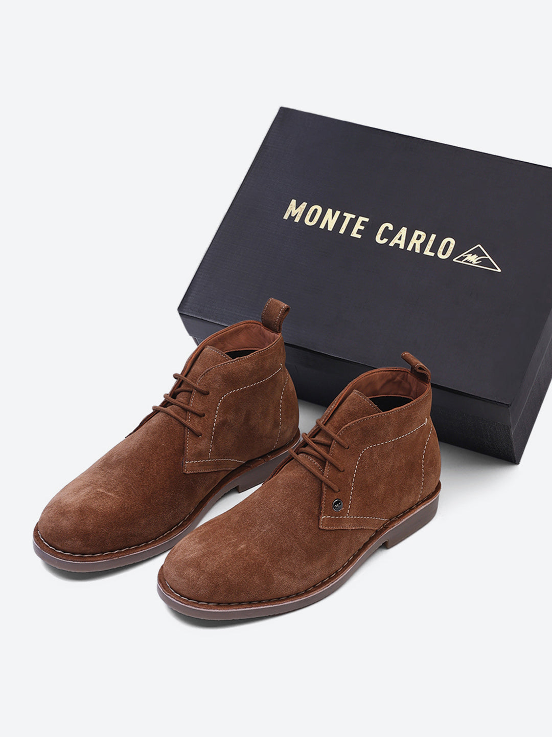 Men Tan Lace Up Genuine Leather Chukka Boots