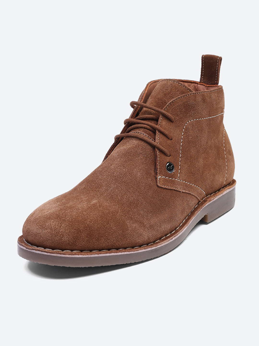 Men Tan Lace Up Genuine Leather Chukka Boots