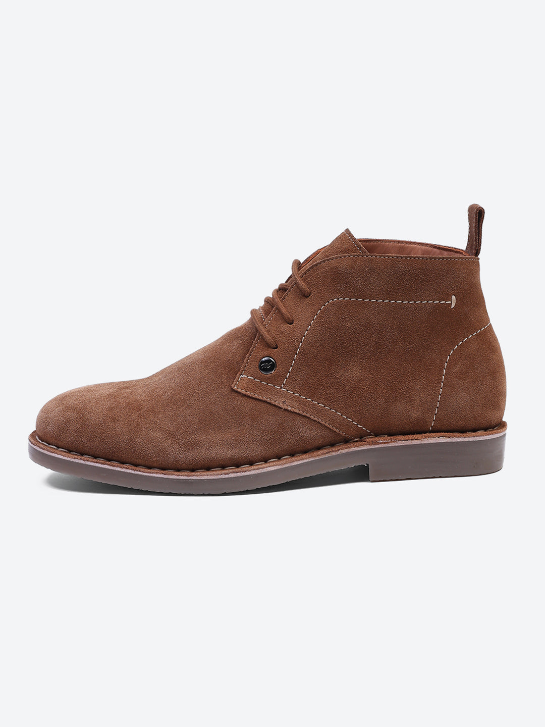 Men Tan Lace Up Genuine Leather Chukka Boots