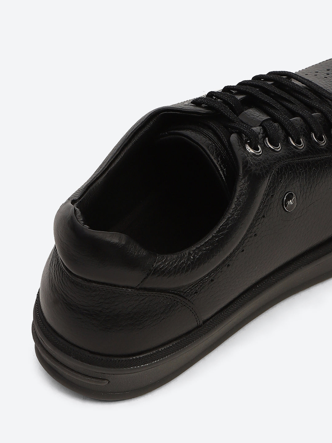 Monte Carlo Black Comfort Low-Top Leather Casual Sneakers for Men
