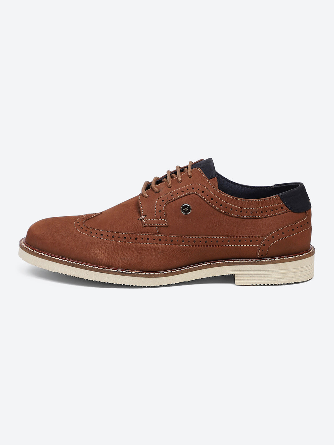 Men Brown Lace Up Genuine Leather Casual Brogues
