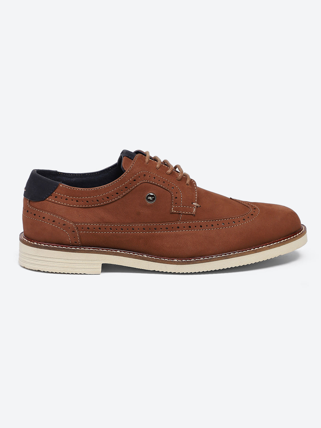 Men Brown Lace Up Genuine Leather Casual Brogues