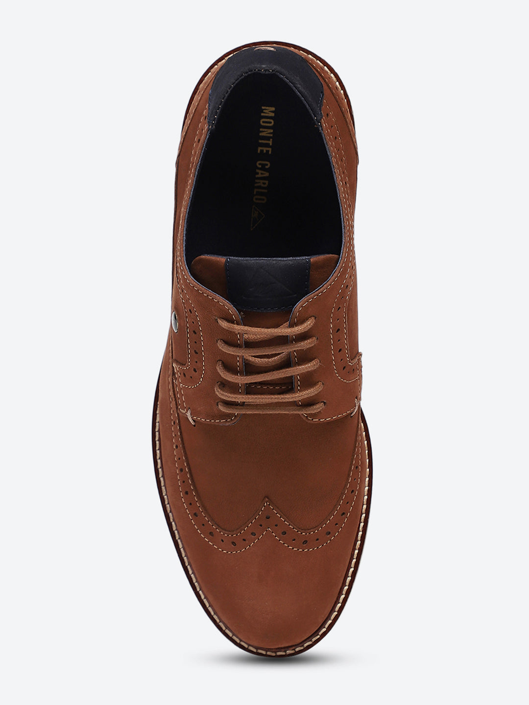 Men Brown Lace Up Genuine Leather Casual Brogues