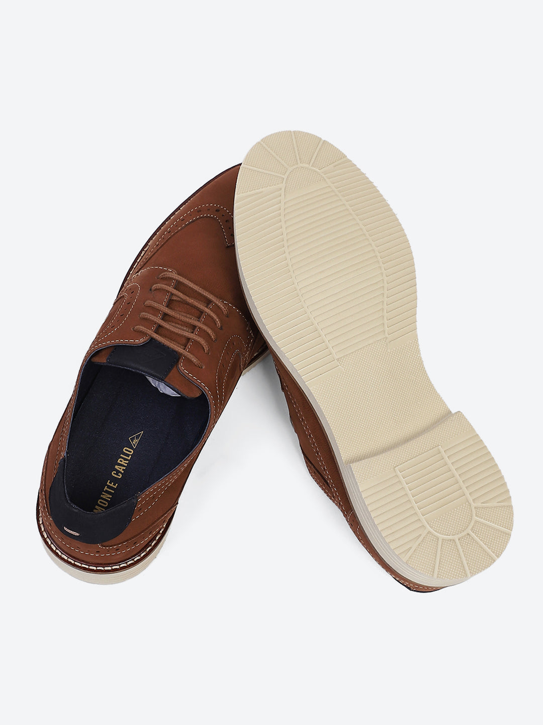 Men Brown Lace Up Genuine Leather Casual Brogues