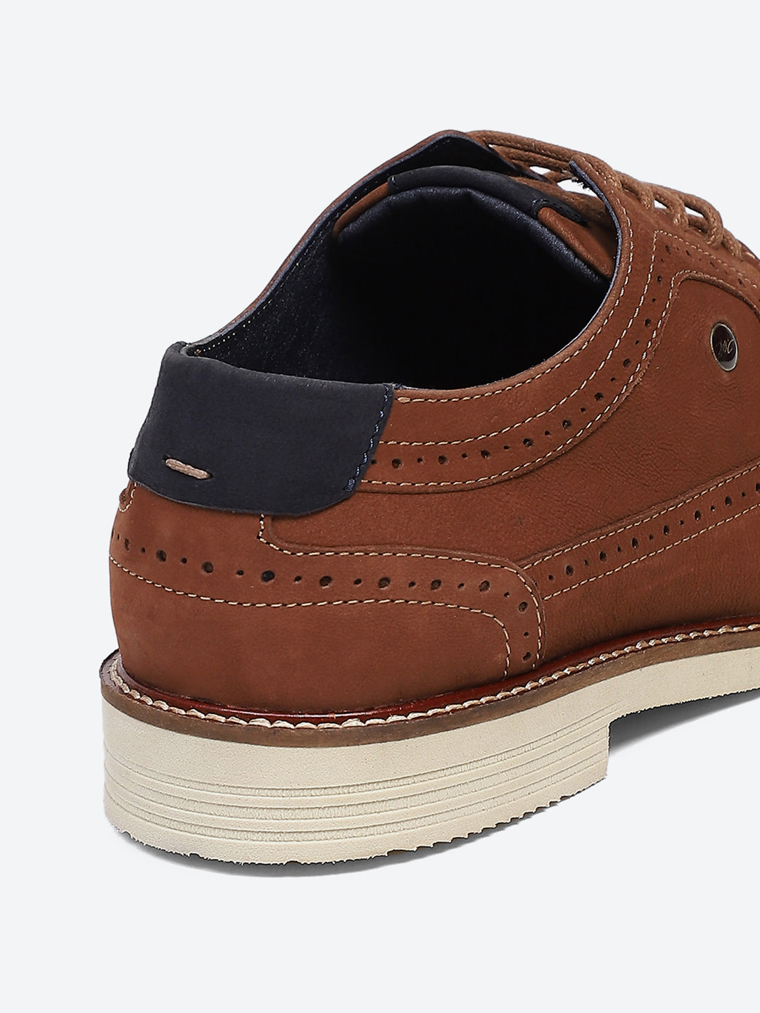 Men Brown Lace Up Genuine Leather Casual Brogues