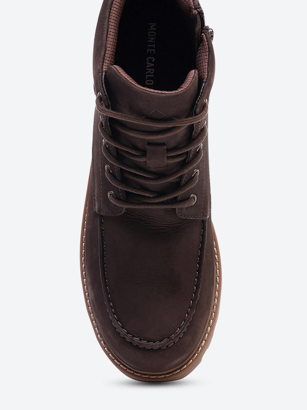 Men Brown Genuine Leather Lace Up Boots