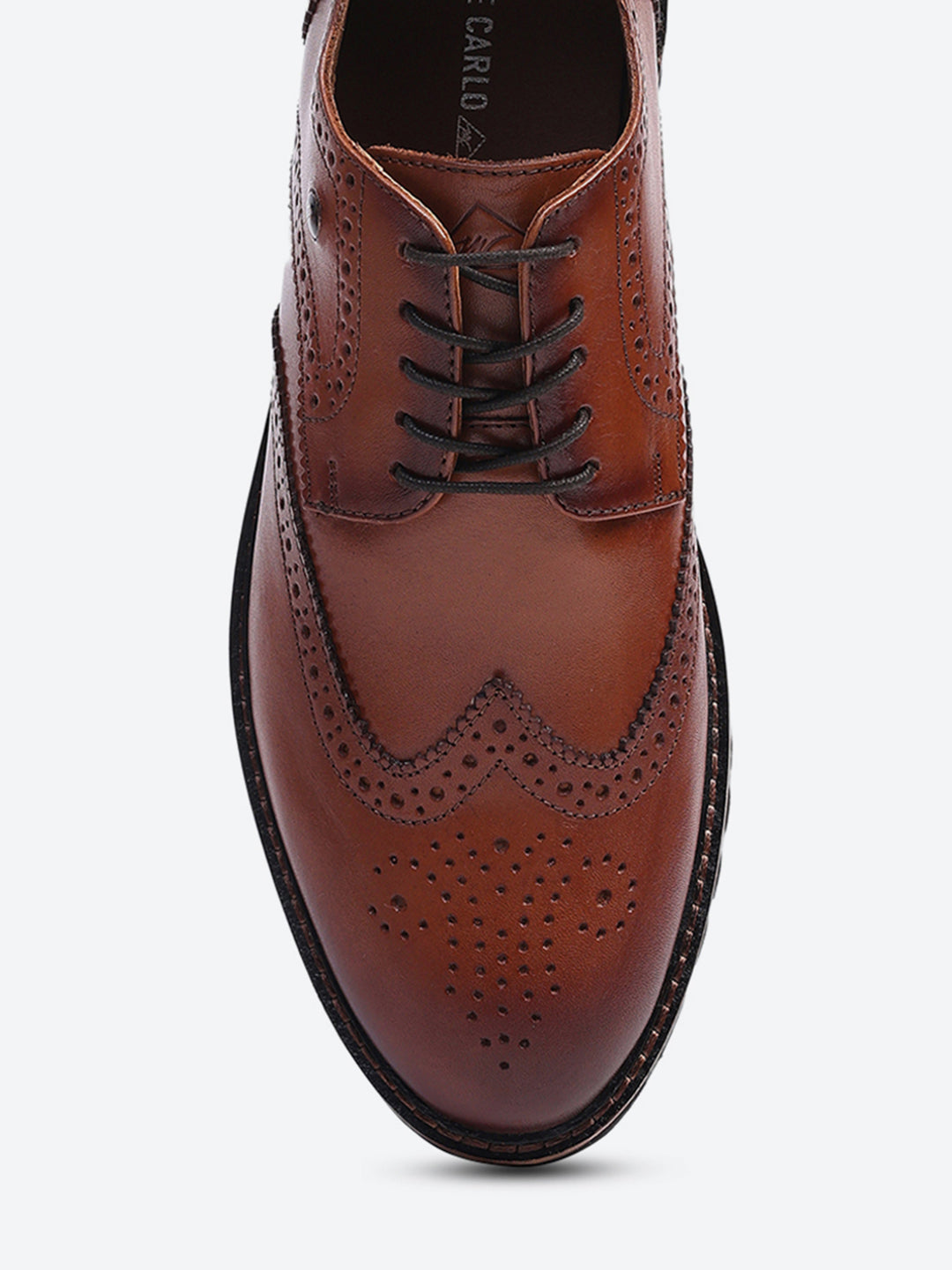 Men Brown Lace Up Genuine Leather Formal Brogues
