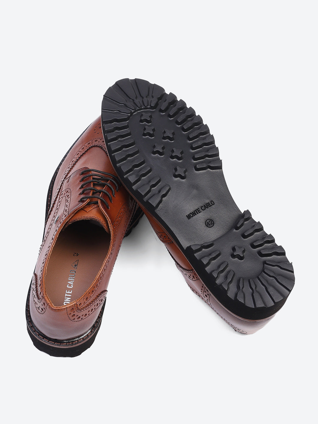 Men Brown Lace Up Genuine Leather Formal Brogues