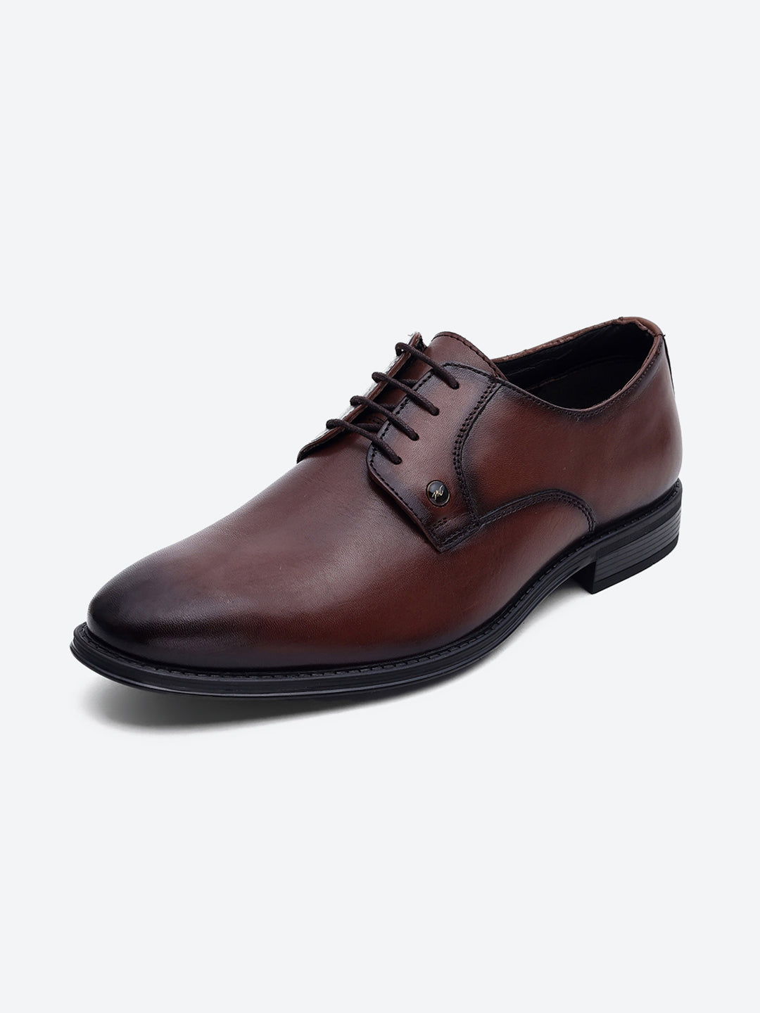 Men Brown Lace Up Genuine Leather Formal Derby