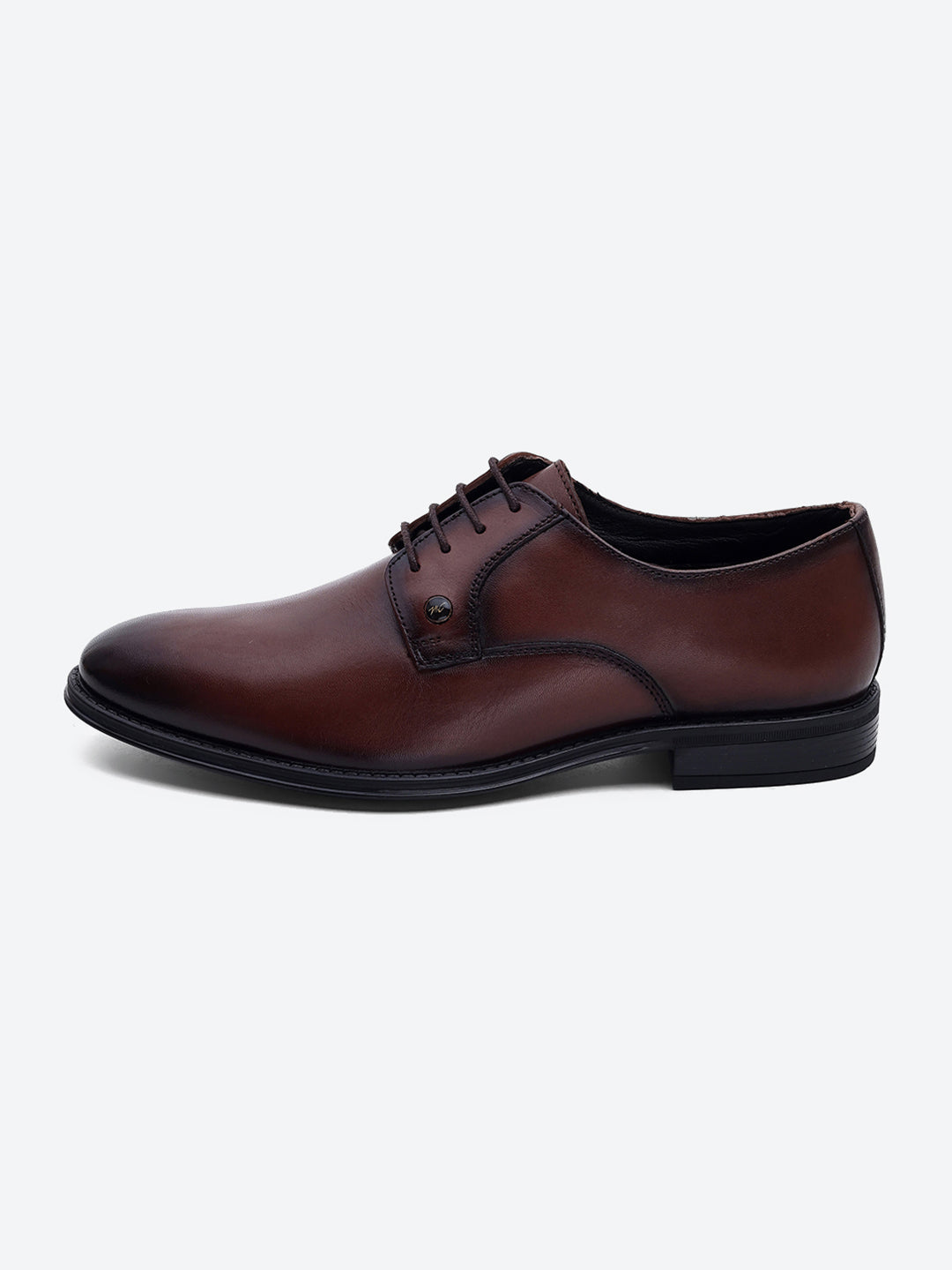 Men Brown Lace Up Genuine Leather Formal Derby