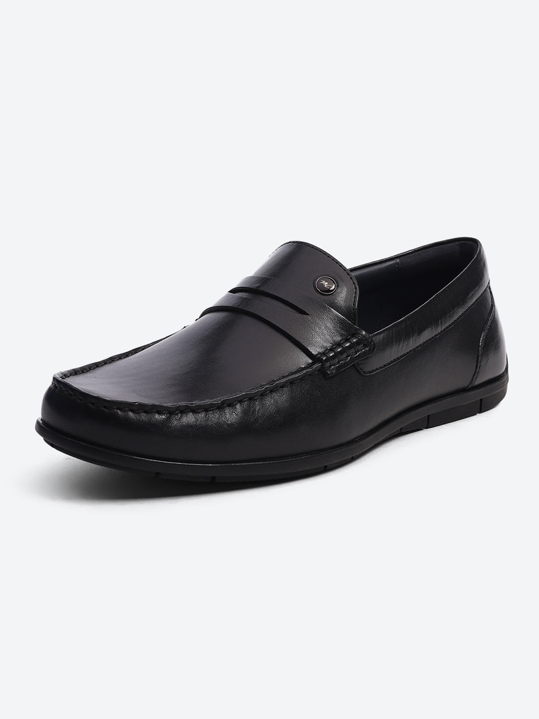 Men Black Slip on Genuine Leather Loafers