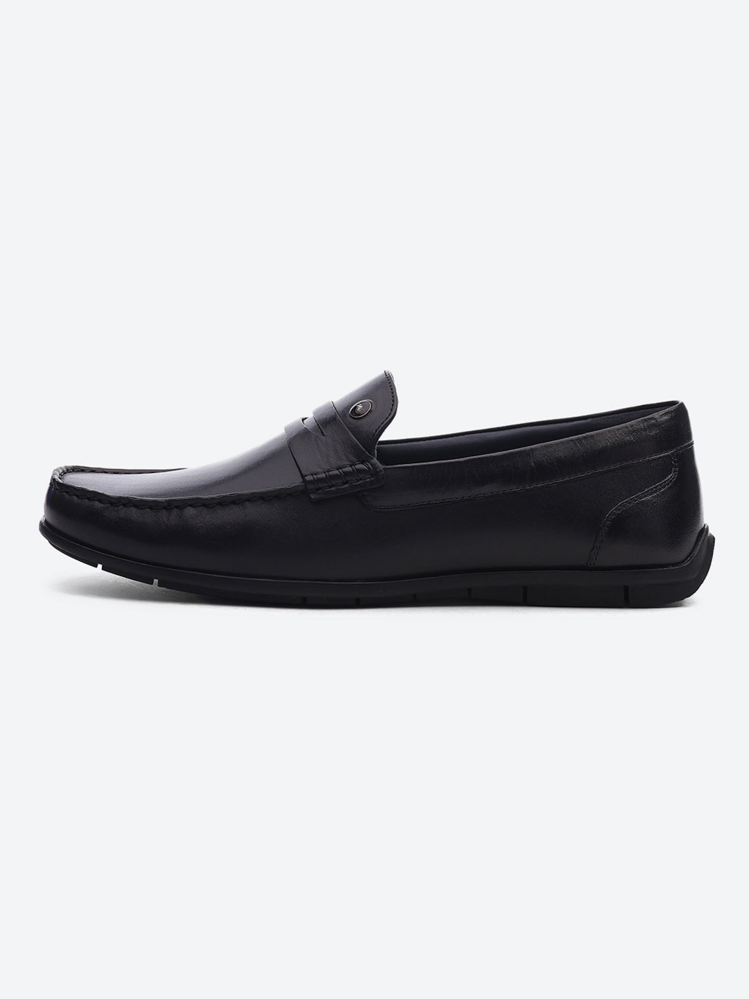 Men Black Slip on Genuine Leather Loafers