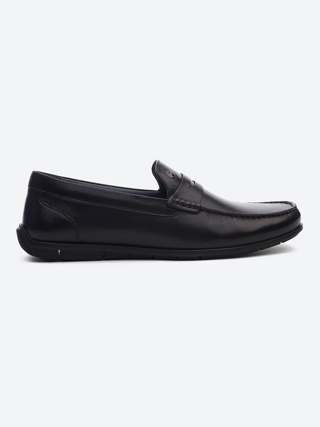 Men Black Slip on Genuine Leather Loafers
