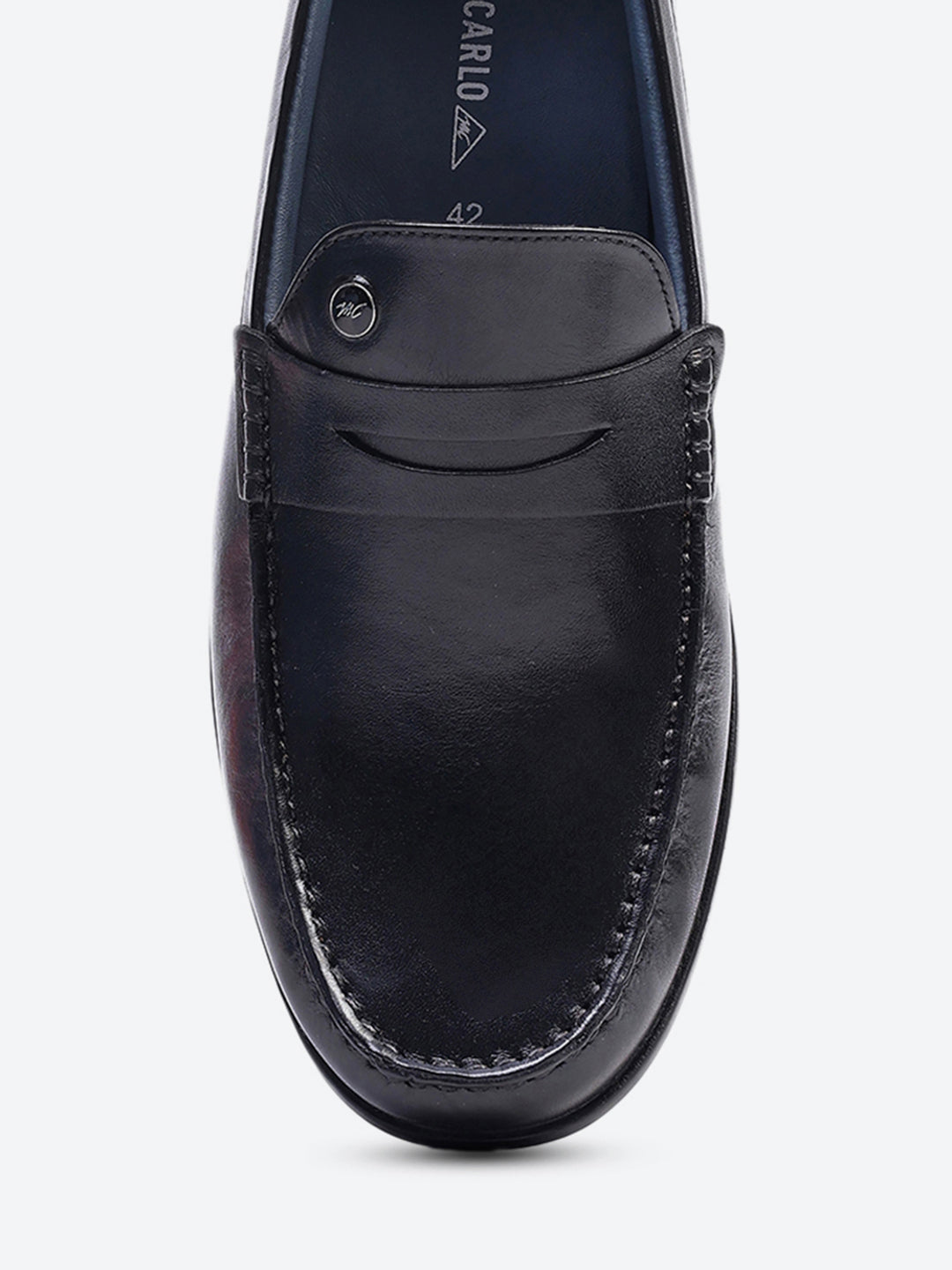Men Black Slip on Genuine Leather Loafers