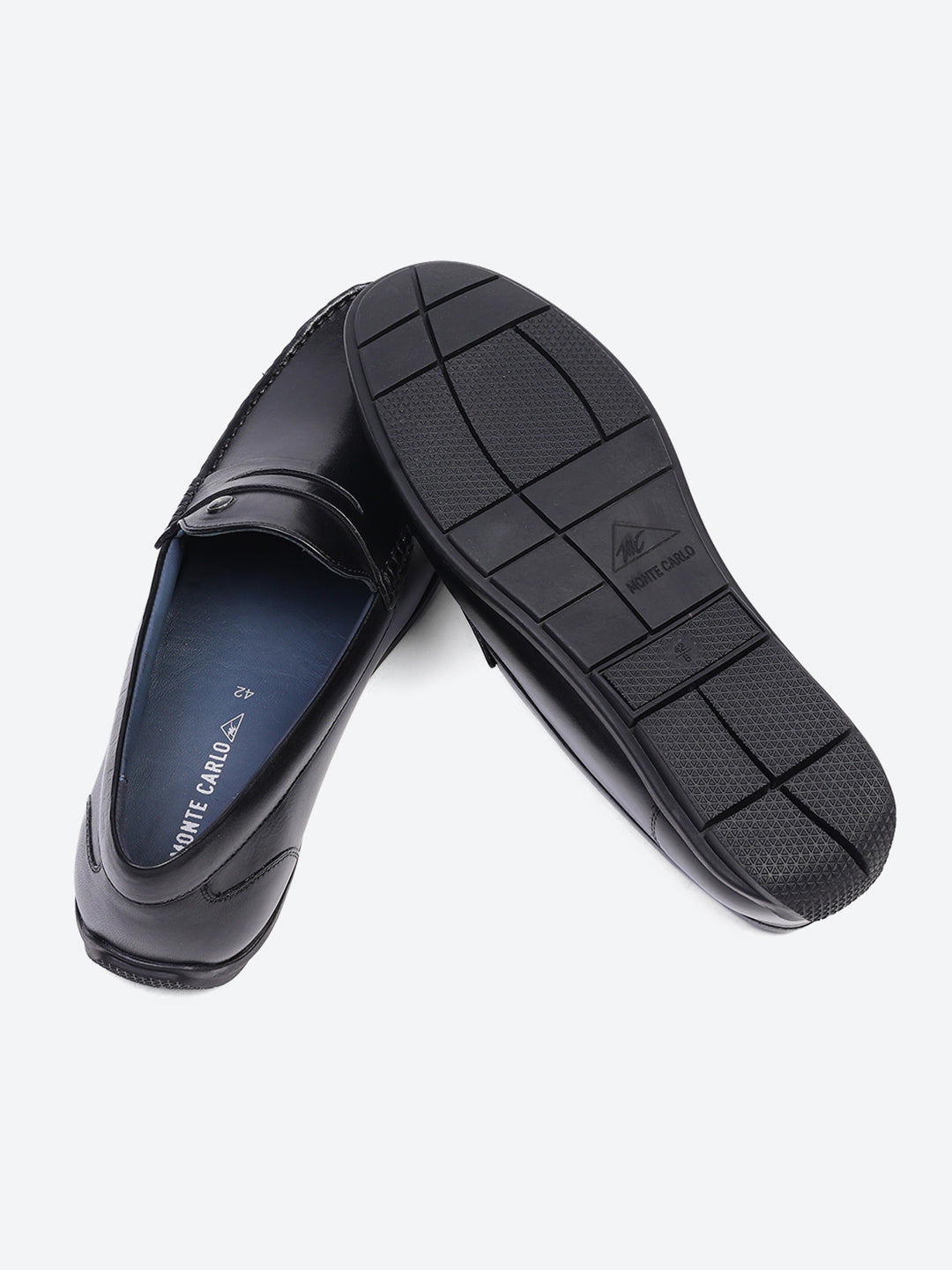 Men Black Slip on Genuine Leather Loafers