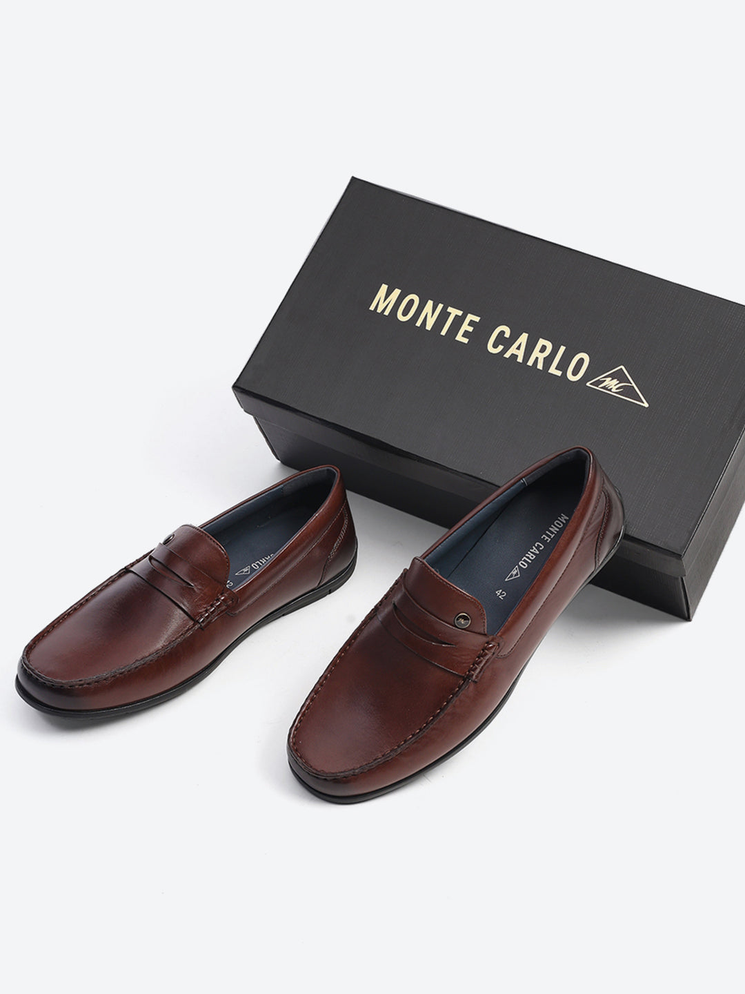 Men Brown Slip on Genuine Leather Loafers