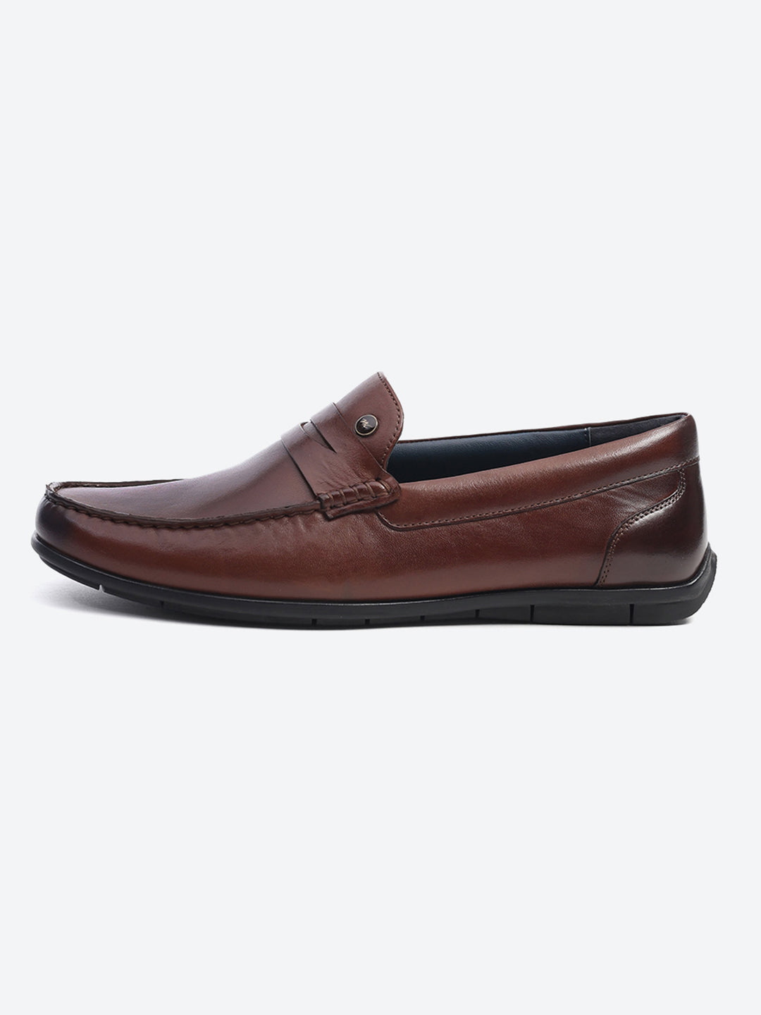 Men Brown Slip on Genuine Leather Loafers