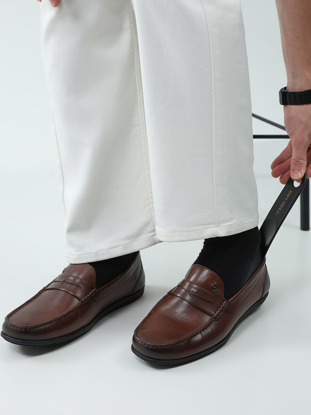 Men Brown Slip on Genuine Leather Loafers