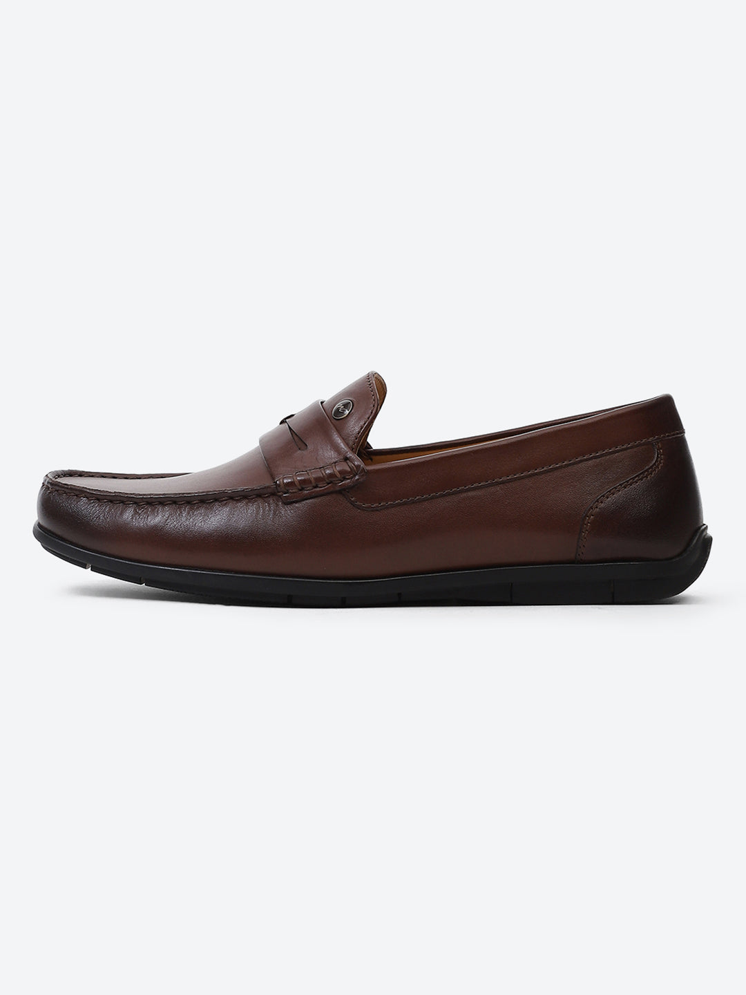 Men Brown Slip on Genuine Leather Loafers