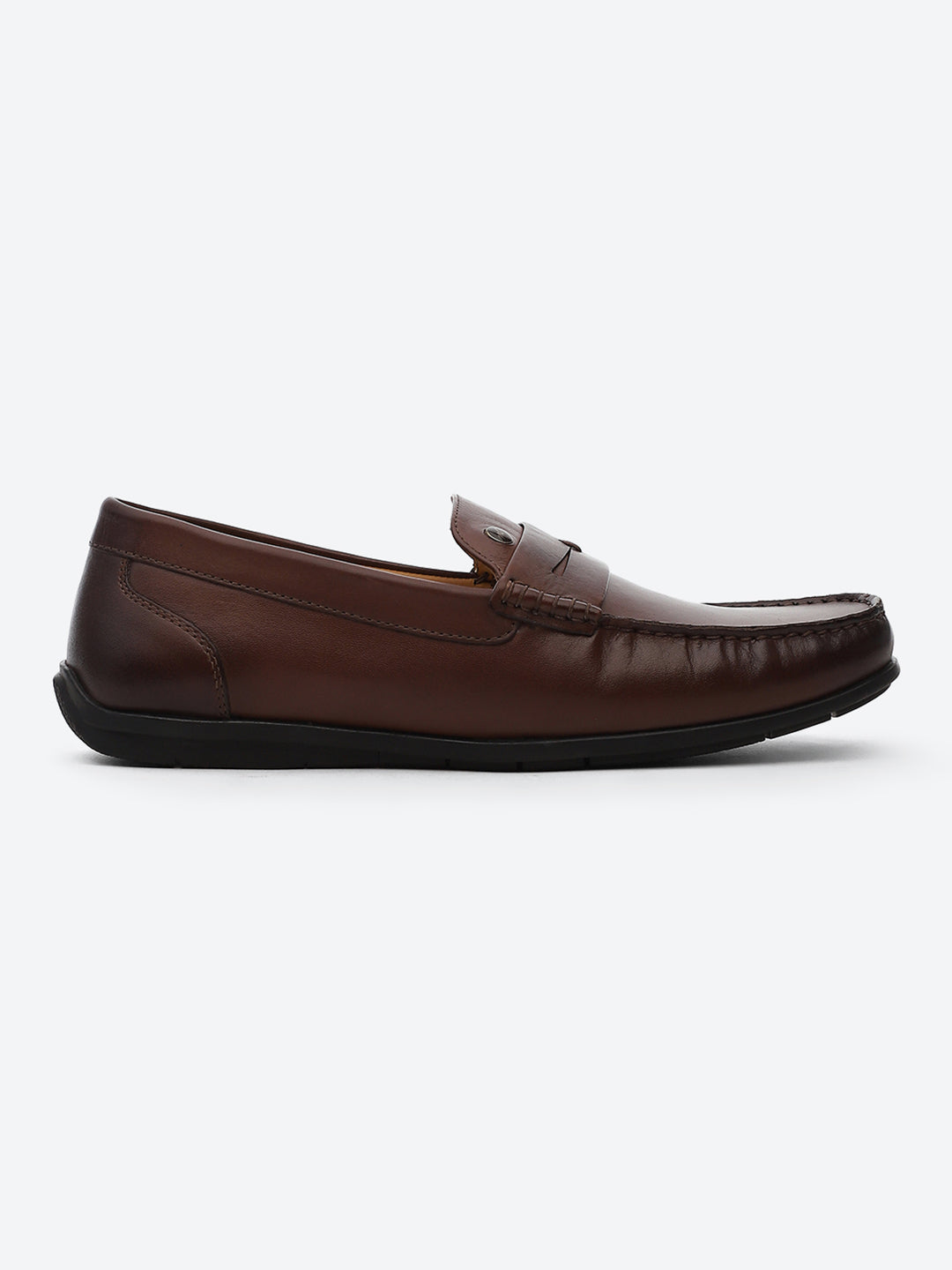 Men Brown Slip on Genuine Leather Loafers